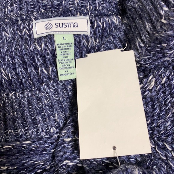 Susina Marled Blue Knit Crewneck Pullover Sweater - Picture 8 of 9